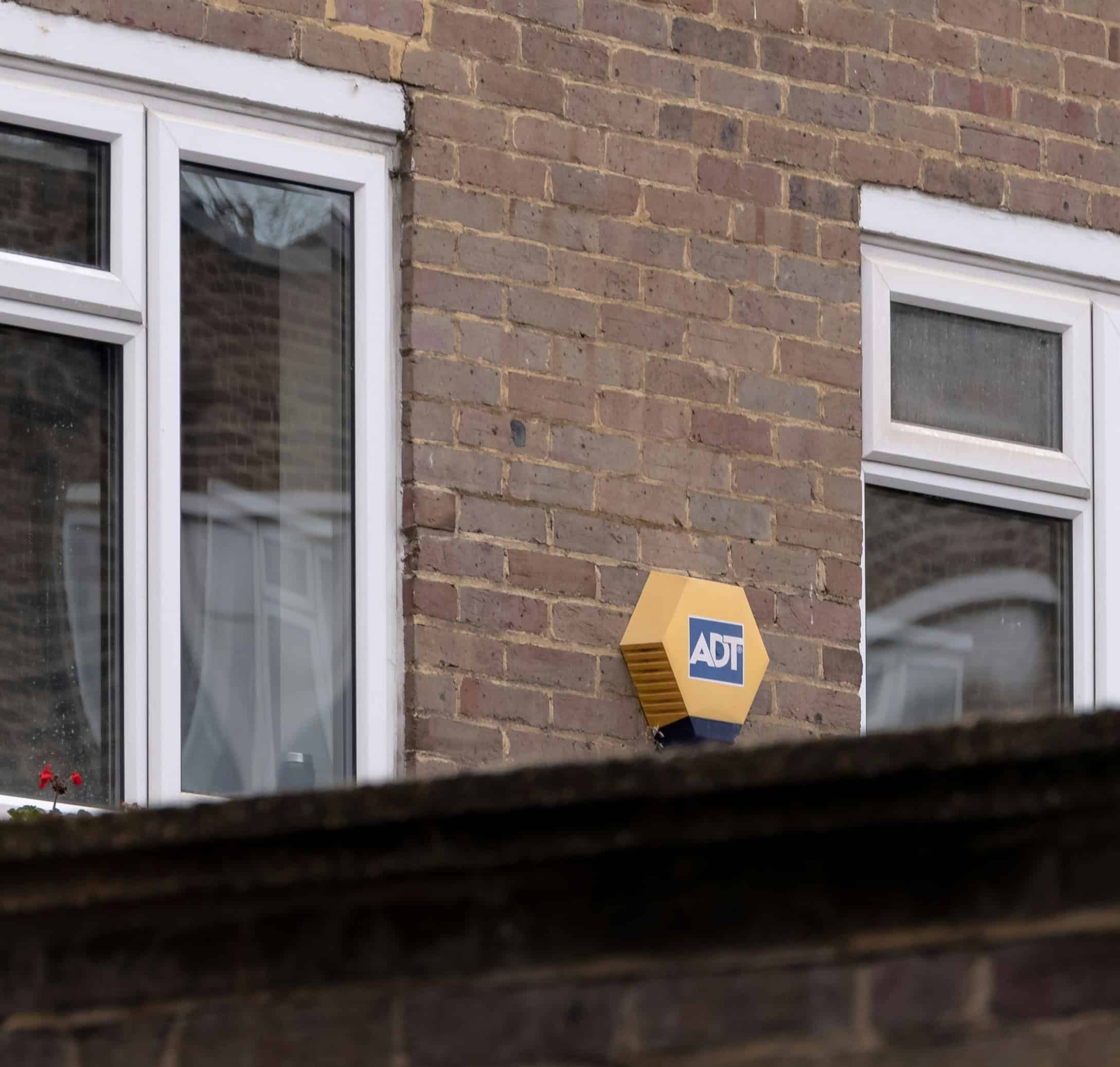 A home security alarm by the property's windows.