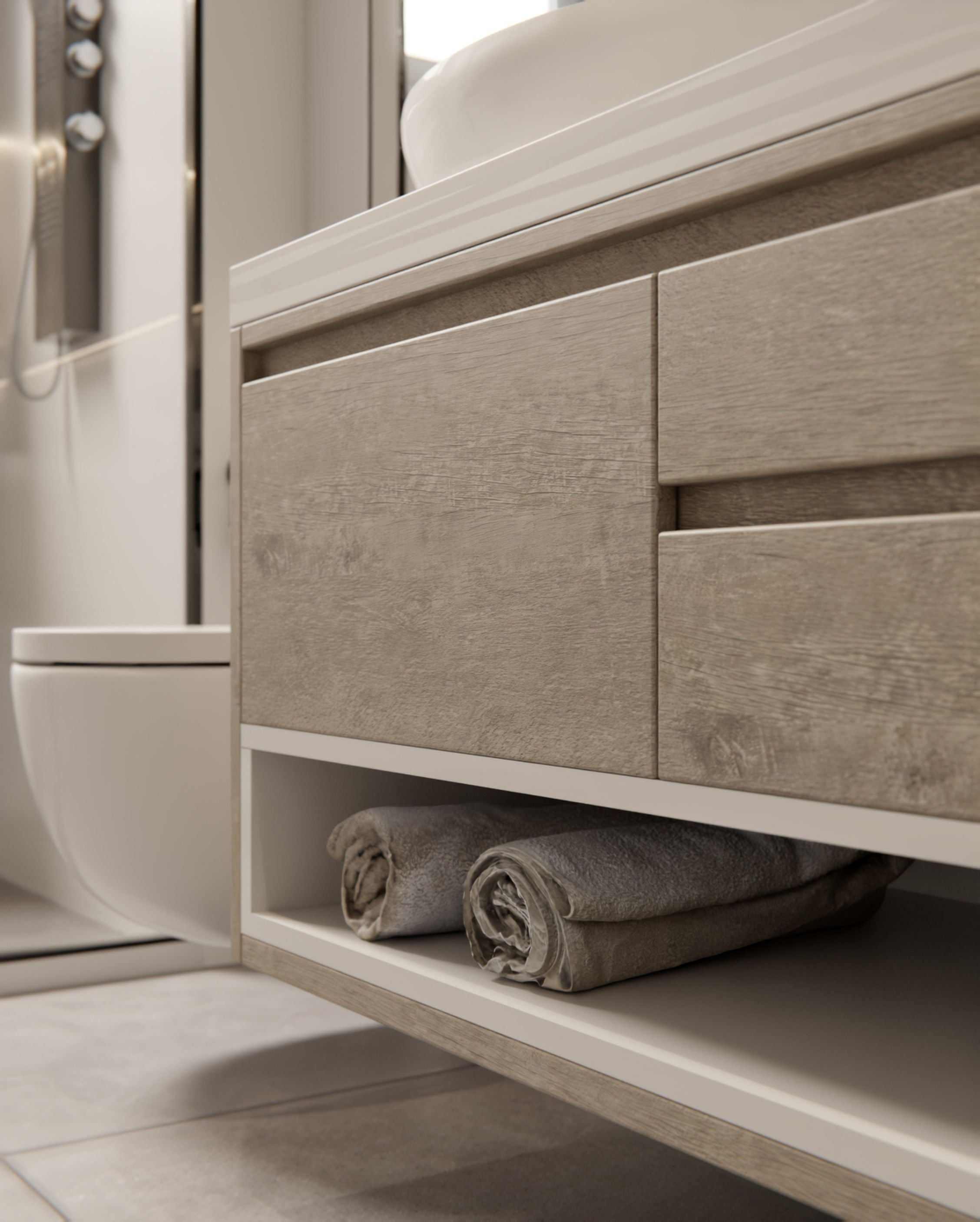 AA15 Grey Line Oak Structured Cover Styl' vinyl wrap | for furniture & walls