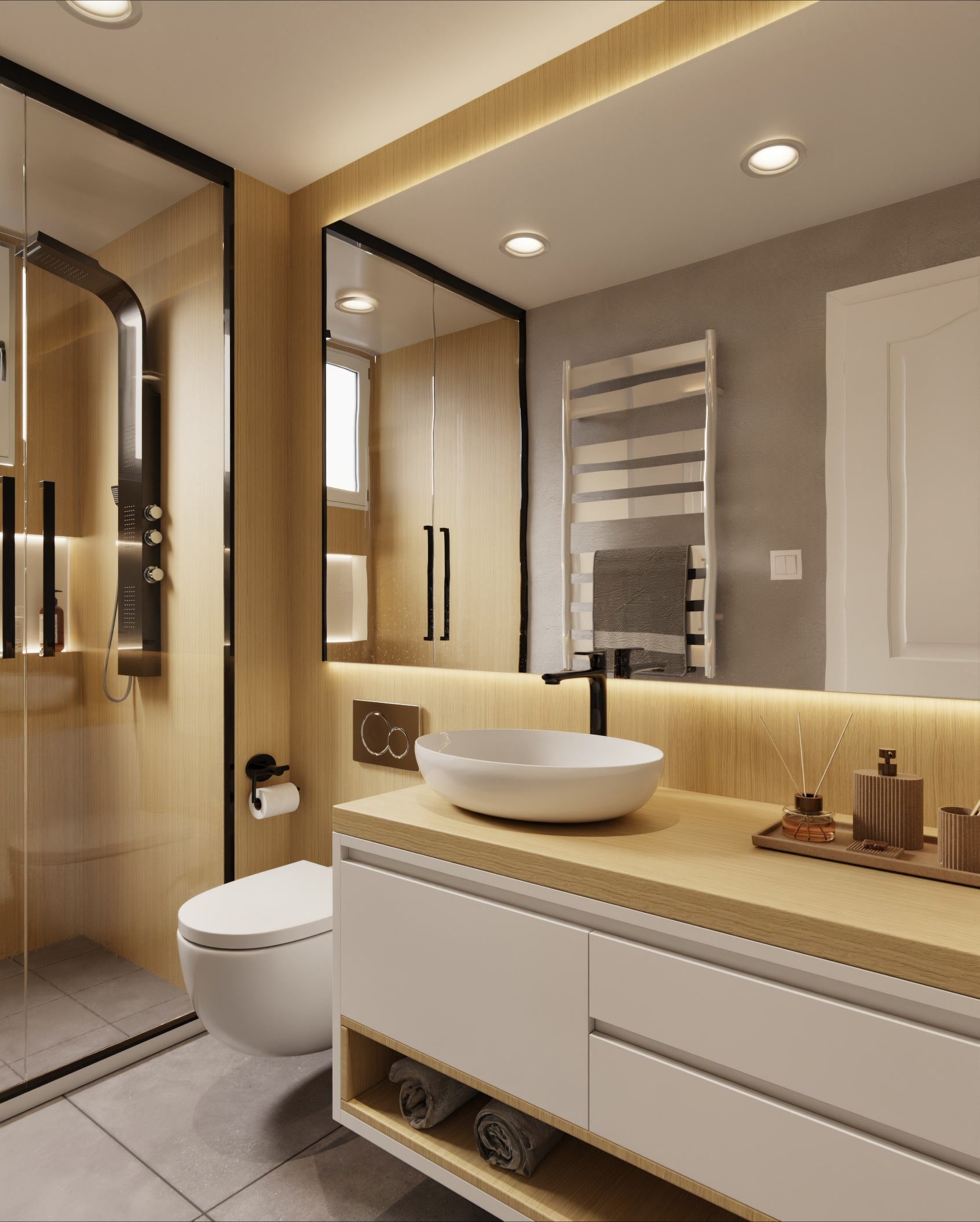 AF03 Line Beige Pine Cover Styl' vinyl wrap | for furniture & walls