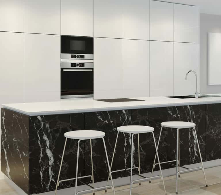 Close-up photo of Cover Styl' Ash Black Marble Vinyl Wrap installed