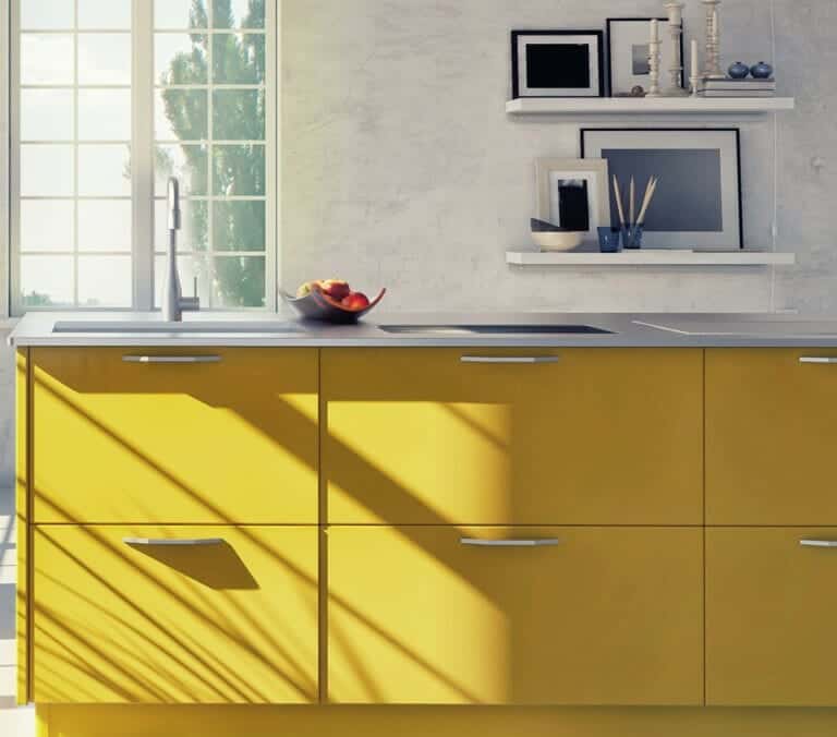 Close-up photo of Cover Styl' Bright Yellow Vinyl Wrap installed