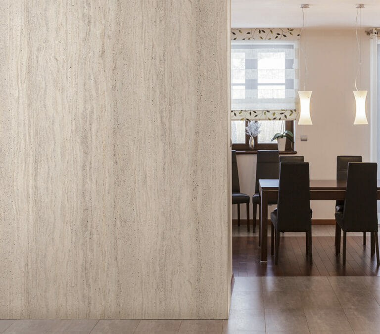 Close-up photo of Cover Styl' Cream Concrete Vinyl Wrap installed