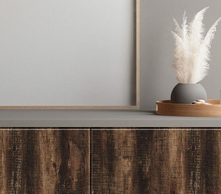 Close-up photo of Cover Styl' Driftwood Brown Vinyl Wrap installed