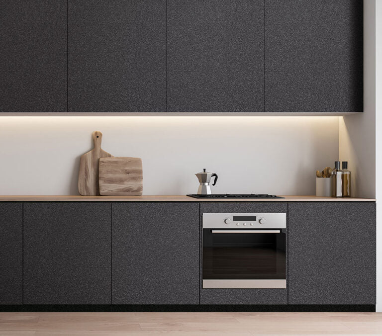 Close-up photo of Cover Styl' Glossy Glitter Black Vinyl Wrap installed