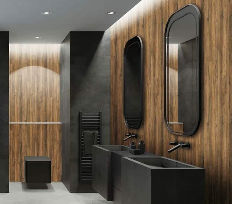 Close-up photo of Cover Styl' Hardwood Panel Vinyl Wrap installed