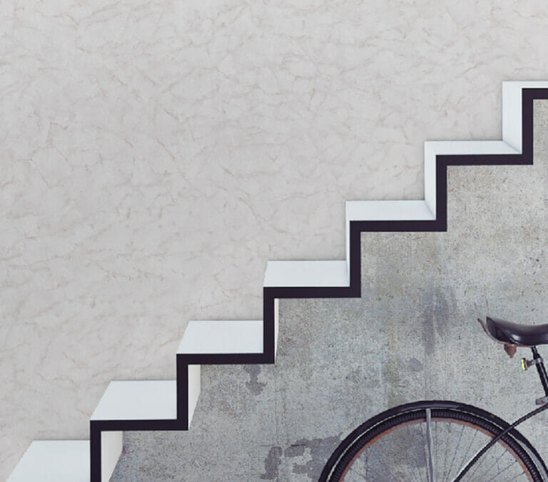 Close-up photo of Cover Styl' Light Mat Grey Marble Vinyl Wrap installed