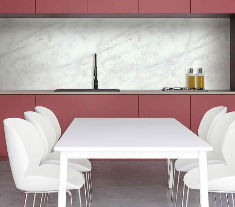 Close-up photo of Cover Styl' Mat Beige Marble Vinyl Wrap installed