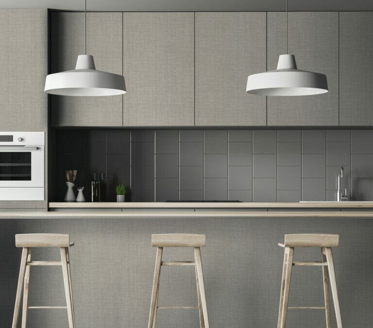 Close-up photo of Silver And Grey Lined Pattern Cover Styl' Vinyl Wrap installed