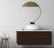 Close-up photo of Cover Styl' Smooth Brown Wood Vinyl Wrap installed