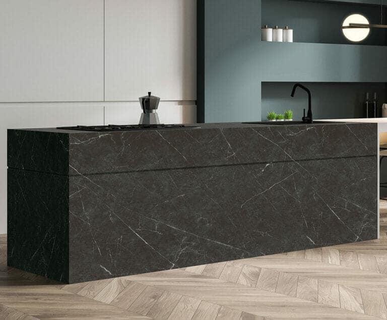 Close-up photo of Cover Styl' Structured Marble Dark Vinyl Wrap installed