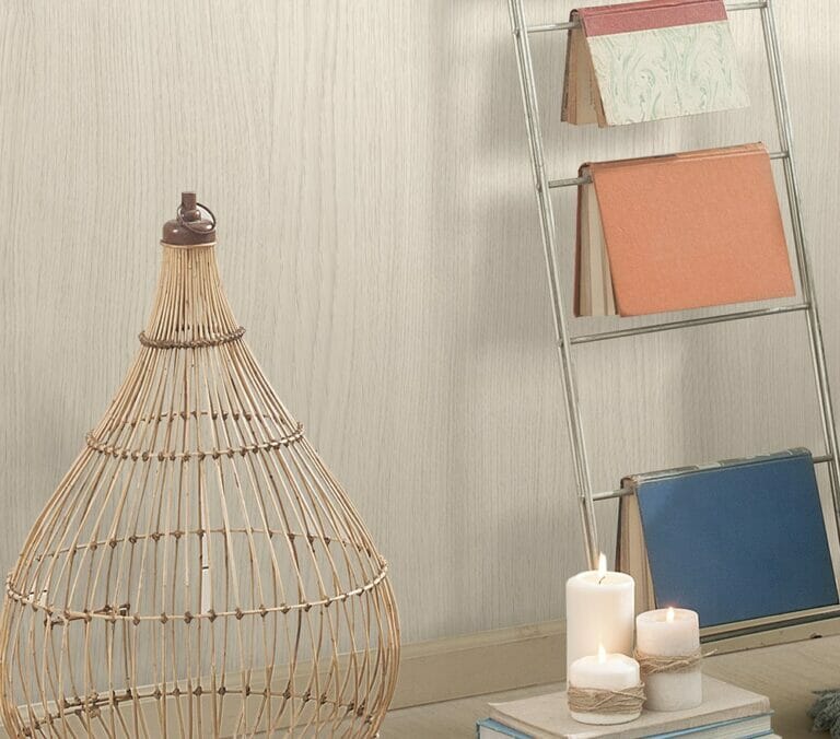 Close-up photo of Cover Styl' White Structured Line Bao Vinyl Wrap installed