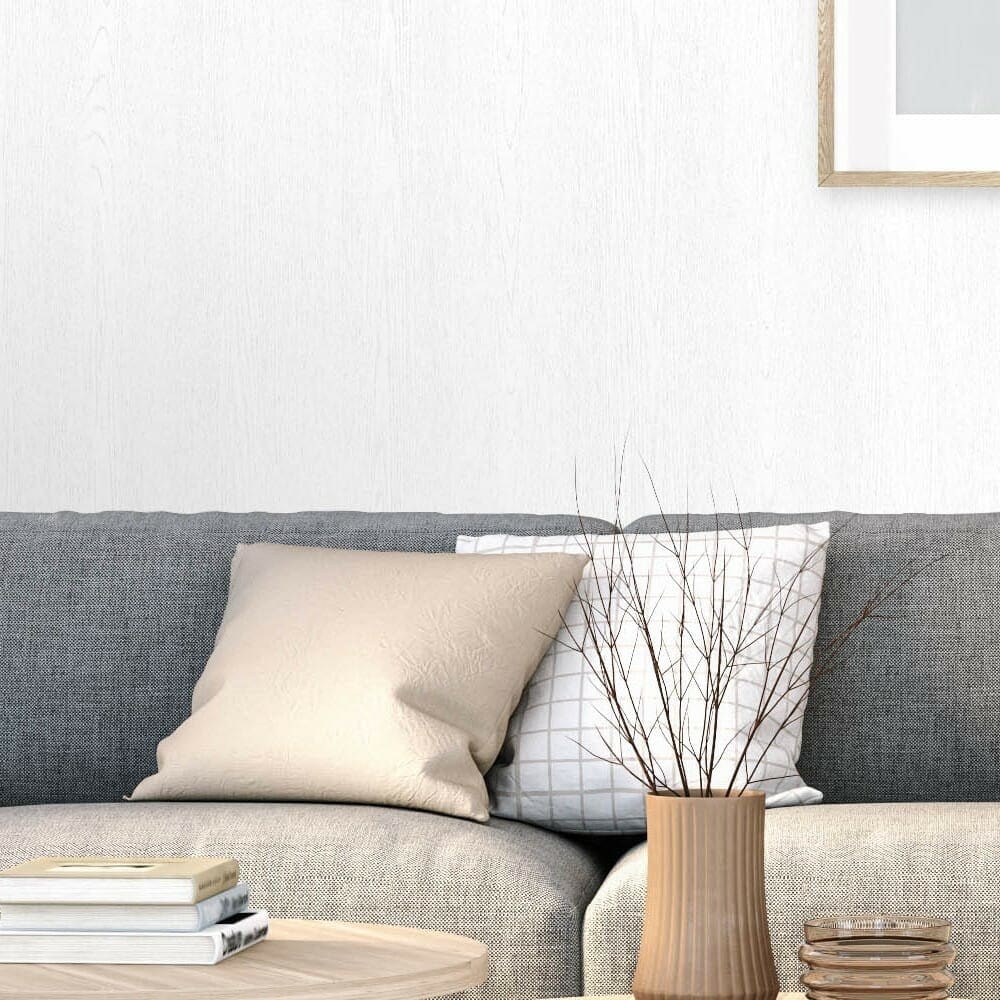 Close-up photo of Cover Styl' White Wood Vinyl Wrap installed