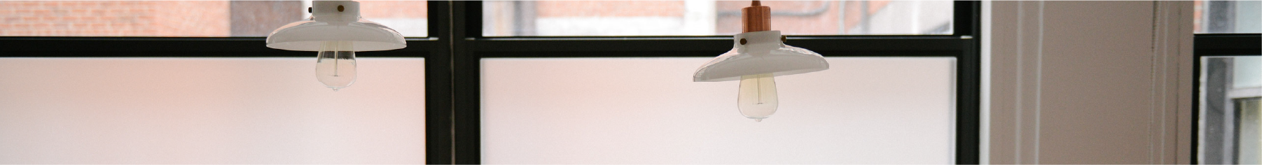 Frosted window film installed onto two windows