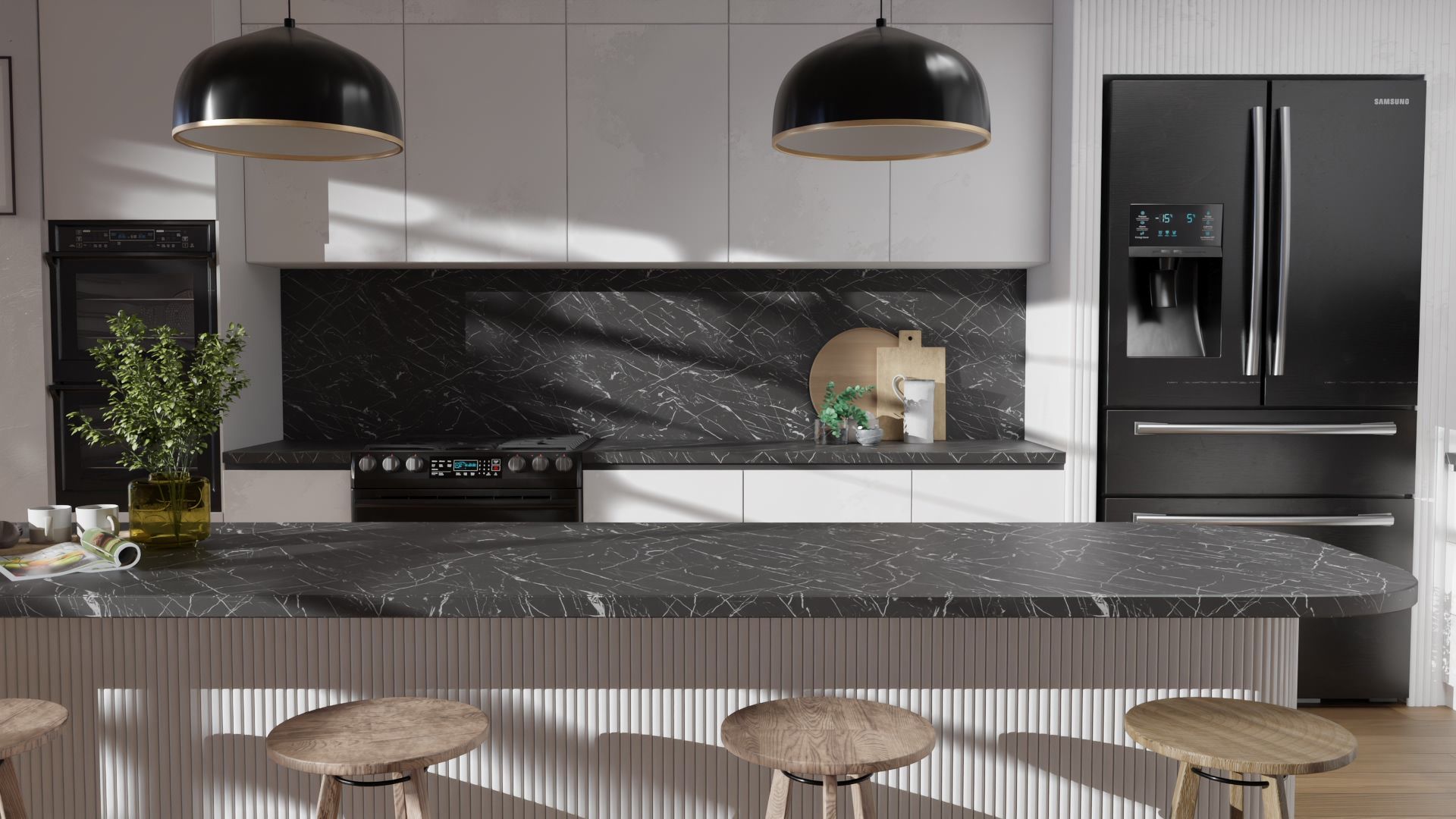 HR-U50 High Resistance - Nero Marquina Cover Styl' vinyl wrap | for furniture & walls