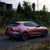 Rear view of a car wrapped in Oracal 970-315M vinyl wrap