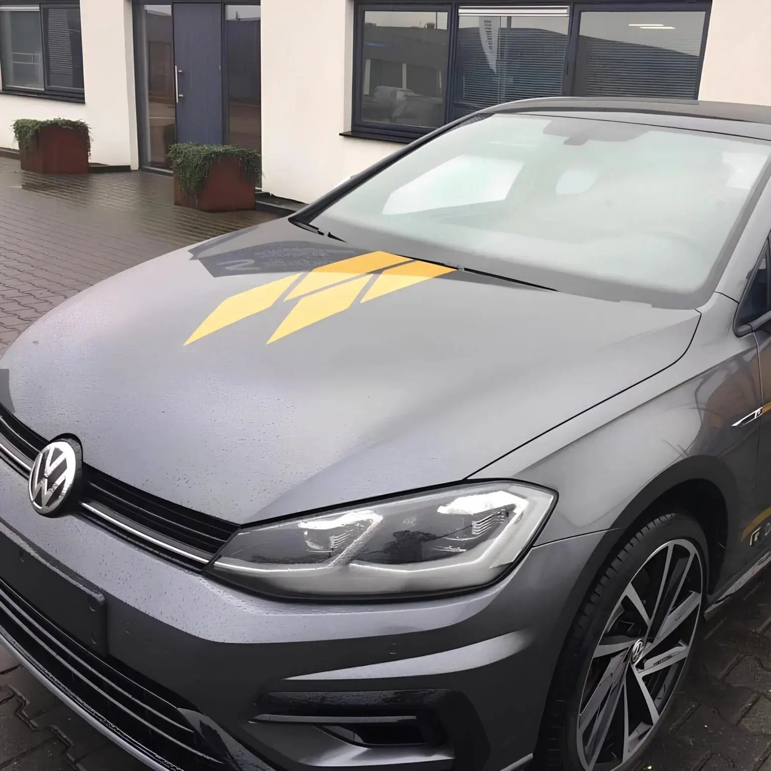Oracal 970-795M matte steel car wrap installed on a VW Golf