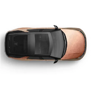 Over head view os a car with Oracal 970-944M matte red gold L metallic installed