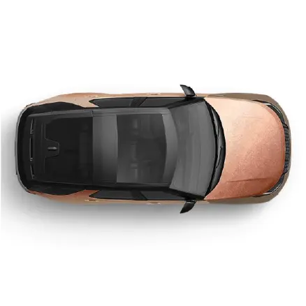 Over head view os a car with Oracal 970-944M matte red gold L metallic installed