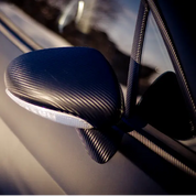 Oracal carbon fibre textured car mirror on a vehicle