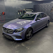 Mercedes-Benz car in a garage with Oracal Gloss Intergalactic Blue installed