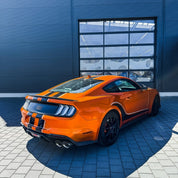Mustang car with Oracal Gloss Tangerine Dream wrap installed