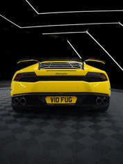 Lamborghini rear view with Oracal Gloss Traffic Yellow installed