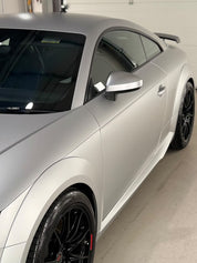 Oracal Matte Silver Grey Metallic Audi with black rims
