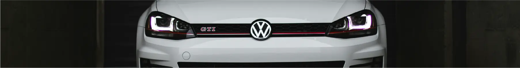 Volkswagen window tint installed on a VW Golf and a close up of the front