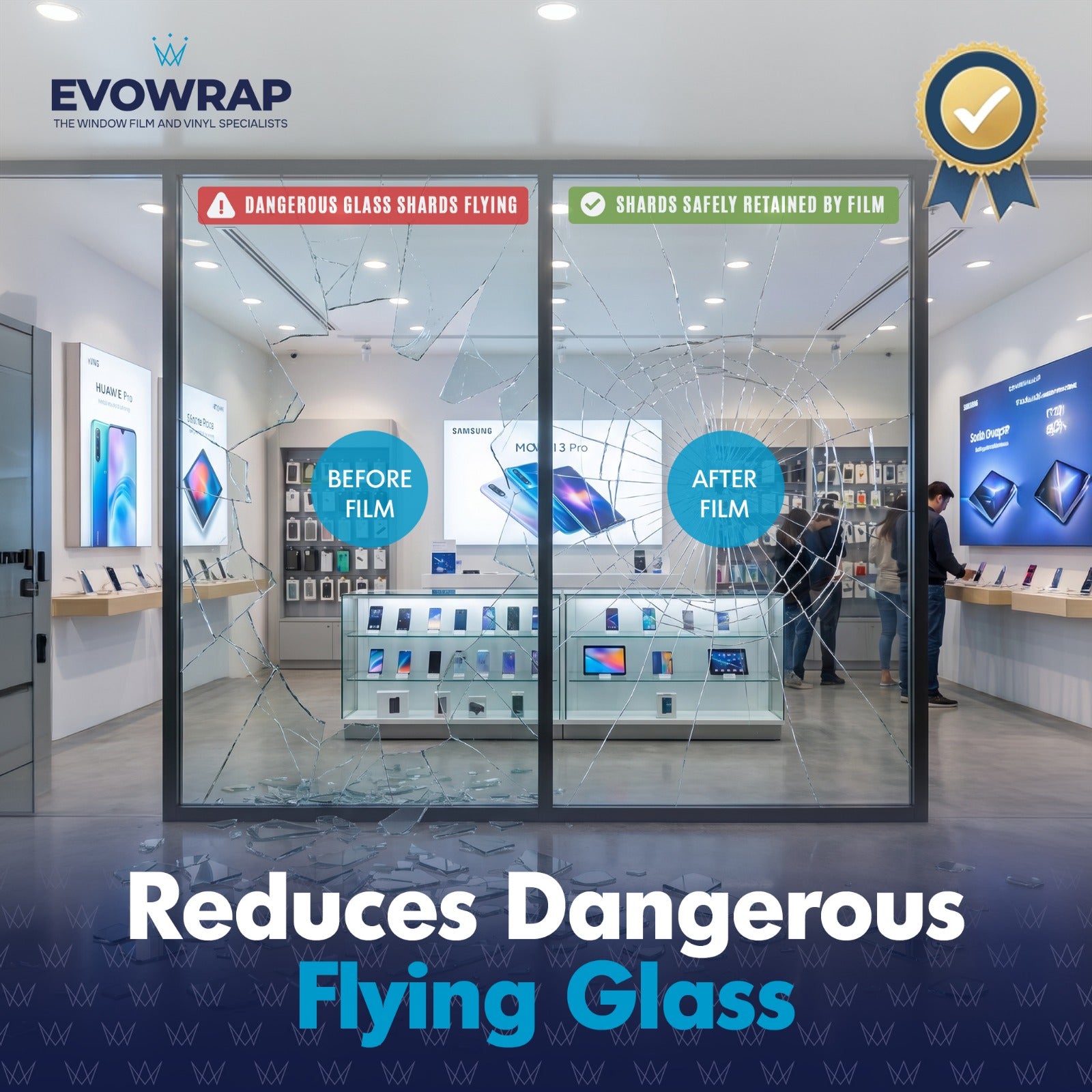 Security window film | anti-burglar | makes glass shatterproof