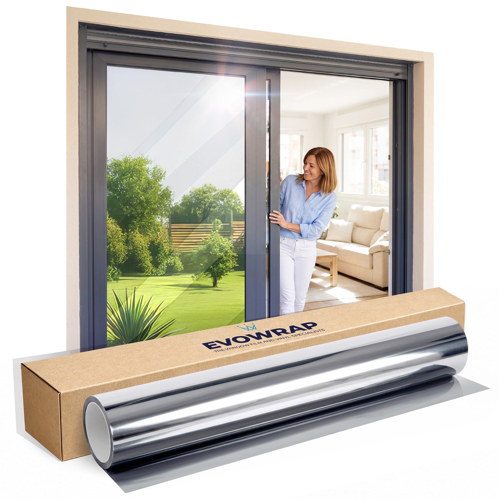 High reflective silver window film external solar heat, glare & UV reduction-one way vision privacy
