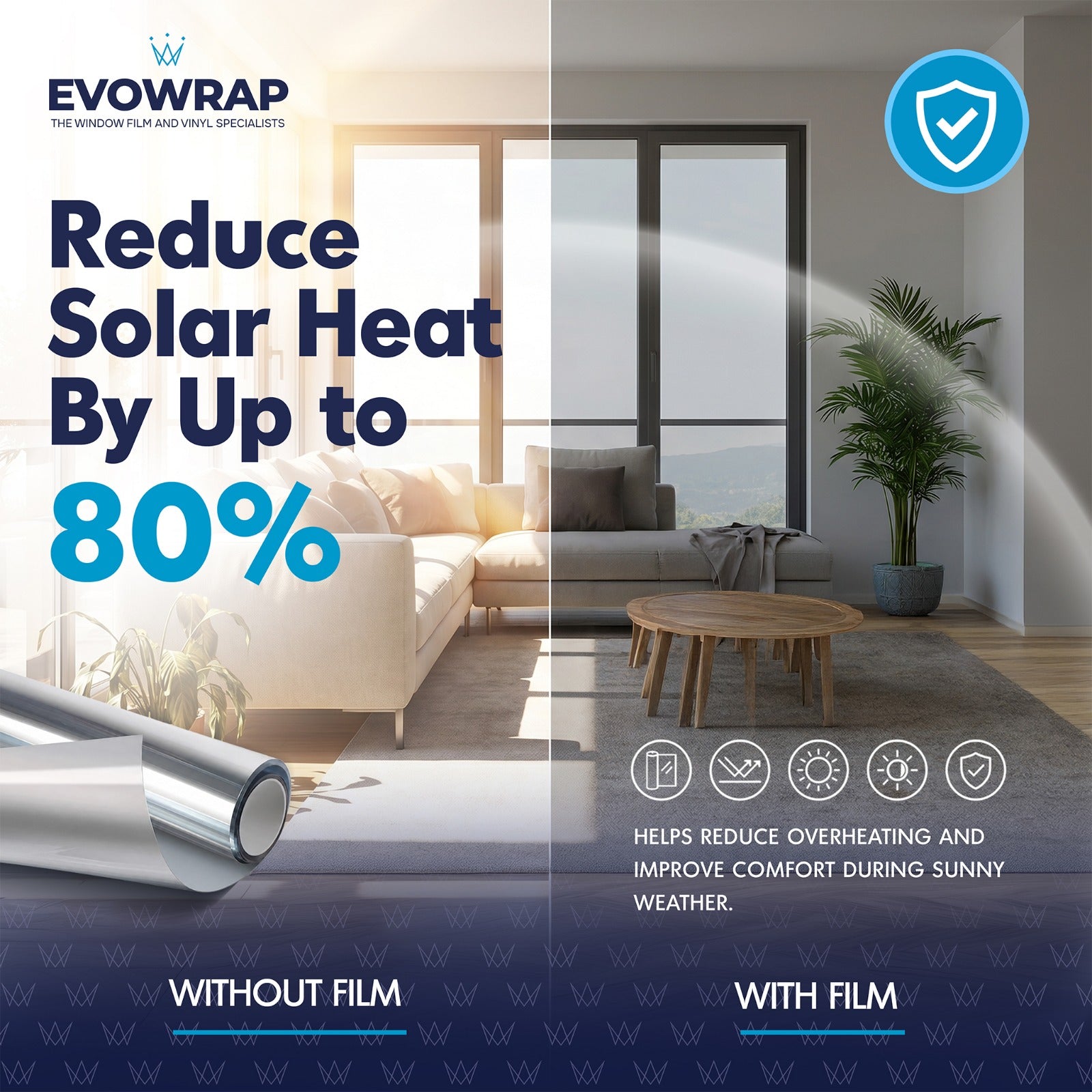 High reflective silver window film external solar heat, glare & UV reduction-one way vision privacy