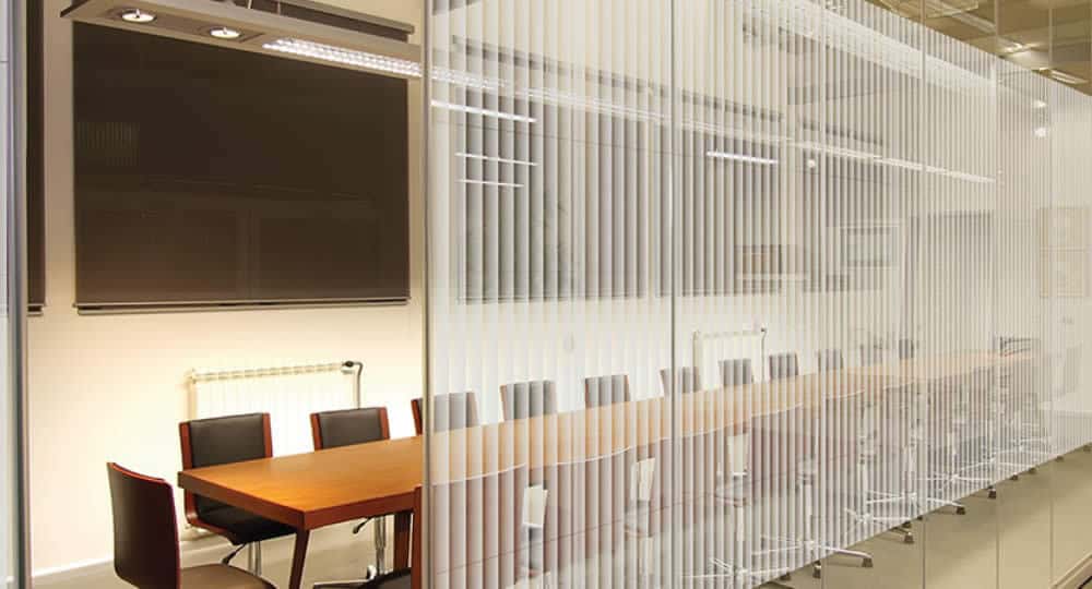 Boreal Striped Patterned Window Film A5 sample window film image showing finish and effect