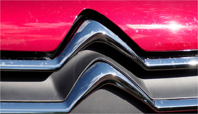 Close up of pre cut Citroen window tint