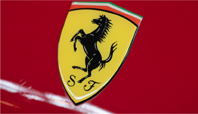 Close up of pre cut Ferrari window tint