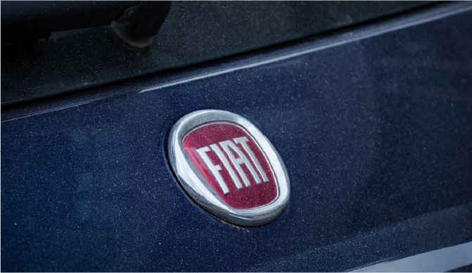 Close up of pre cut Fiat window tint