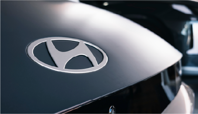 Close up of pre cut Hyundai window tint