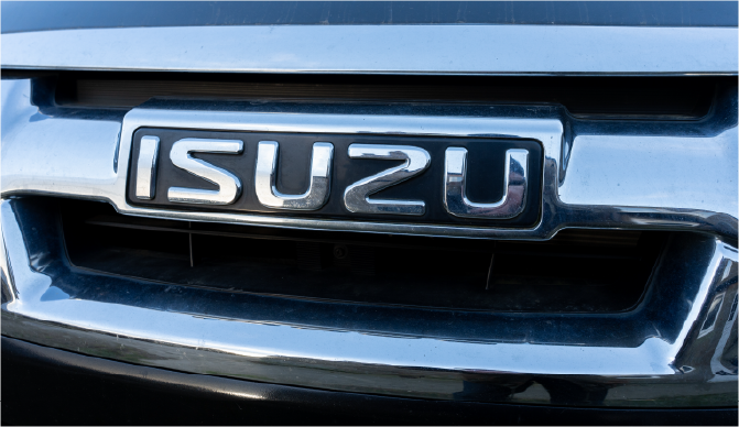Close up of pre cut Isuzu window tint