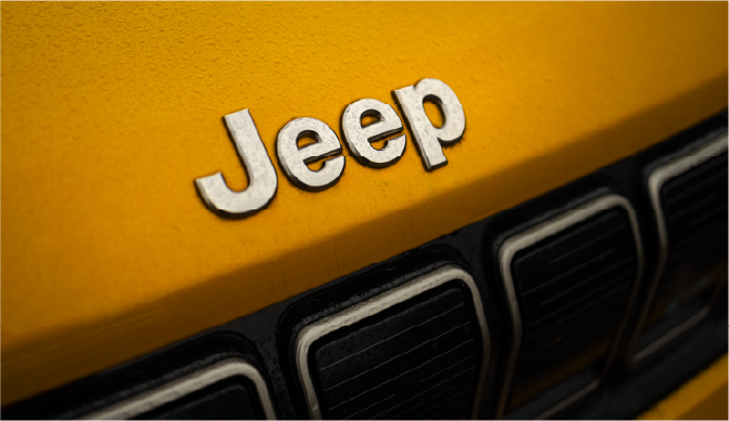 Close up of pre cut Jeep window tint