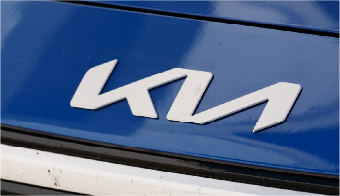 Close up of pre cut Kia window tint