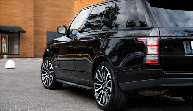 Close up of pre cut Land Rover window tint