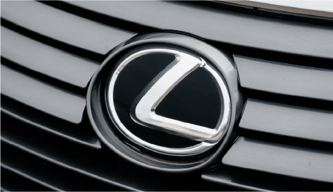 Close up of pre cut Lexus window tint
