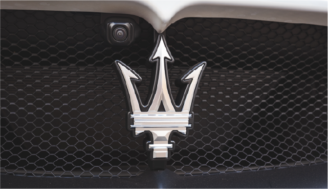 Close up of pre cut Maserati window tint