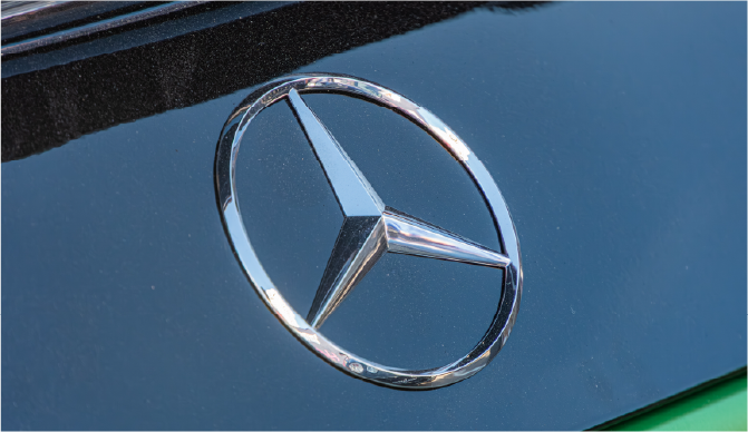 Close up of pre cut Mercedes window tint