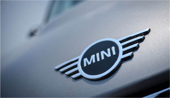 Close up of pre cut Mini window tint