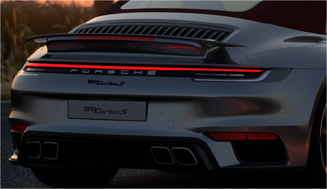 Close up of pre cut Porsche window tint