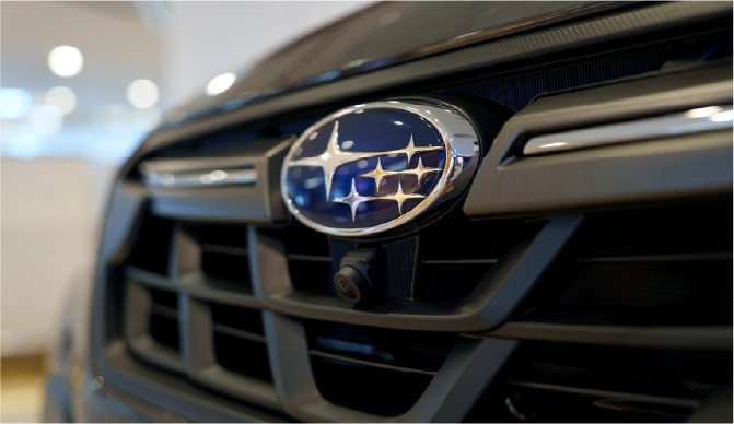 Close up of pre cut Subaru window tint
