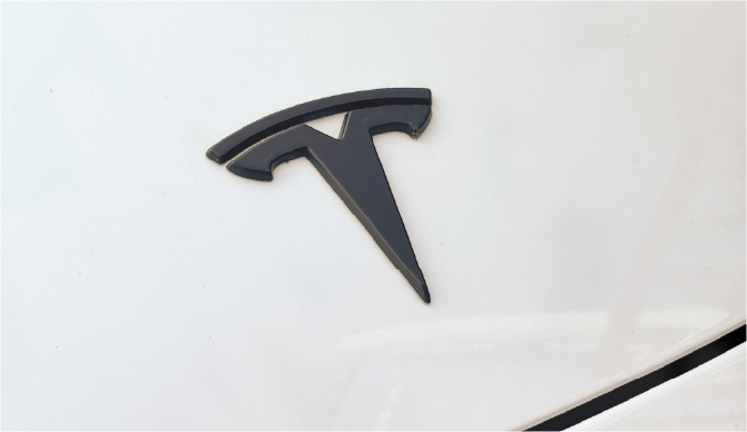 Close up of pre cut Tesla window tint