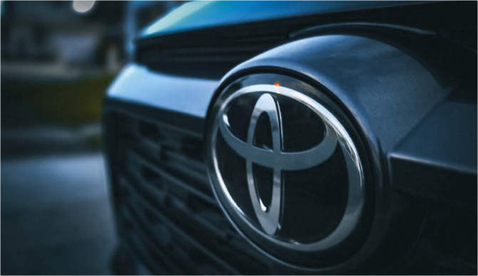 Close up of pre cut Toyota window tint