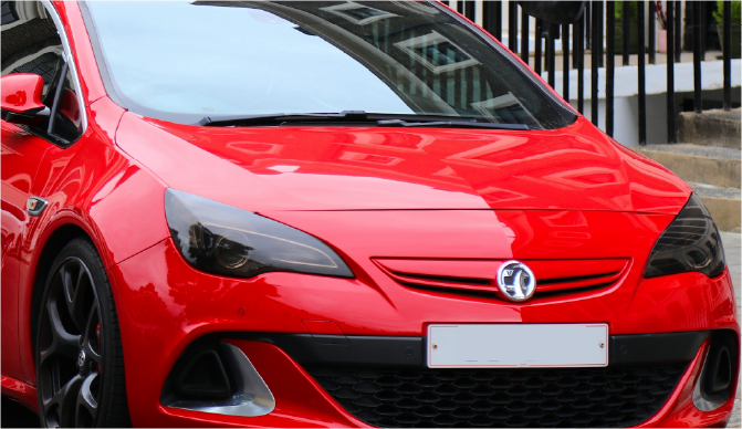 Close up of pre cut Vauxhall window tint
