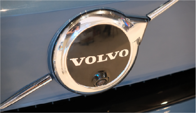 Close up of pre cut Volvo window tint